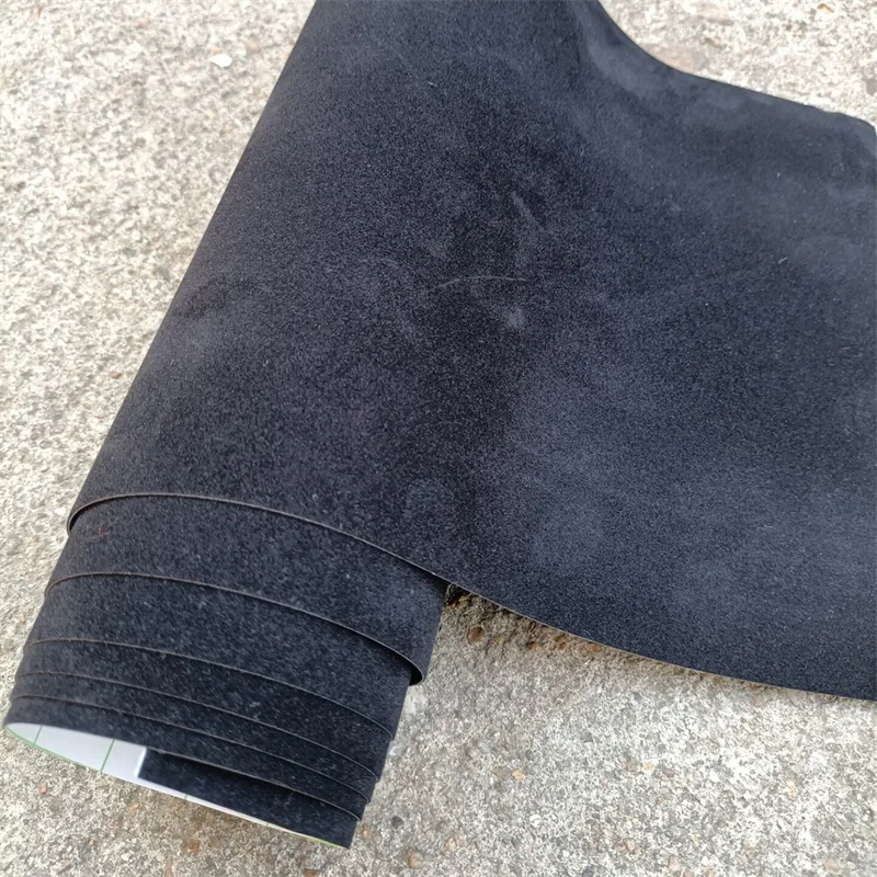 

50*200 см бархатная замшевая ткань премиум-класса, виниловая наклейка для автомобиля, черная, красная самоклеящаяся бархатная тканевая пленка для стайлинга автомобилей