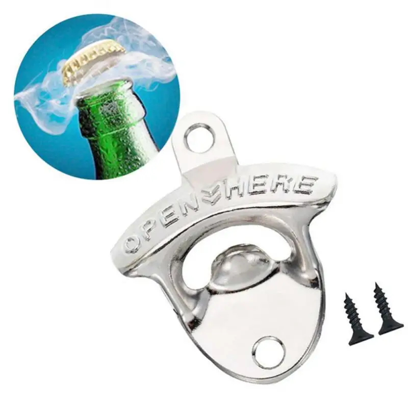 

Bar Tool Accessories Zinc Alloy Beer Bottle Opener Retro Wall-mounted Corkscrew Wine Beer Hanging Open Corkscrew Kitchen Gadget