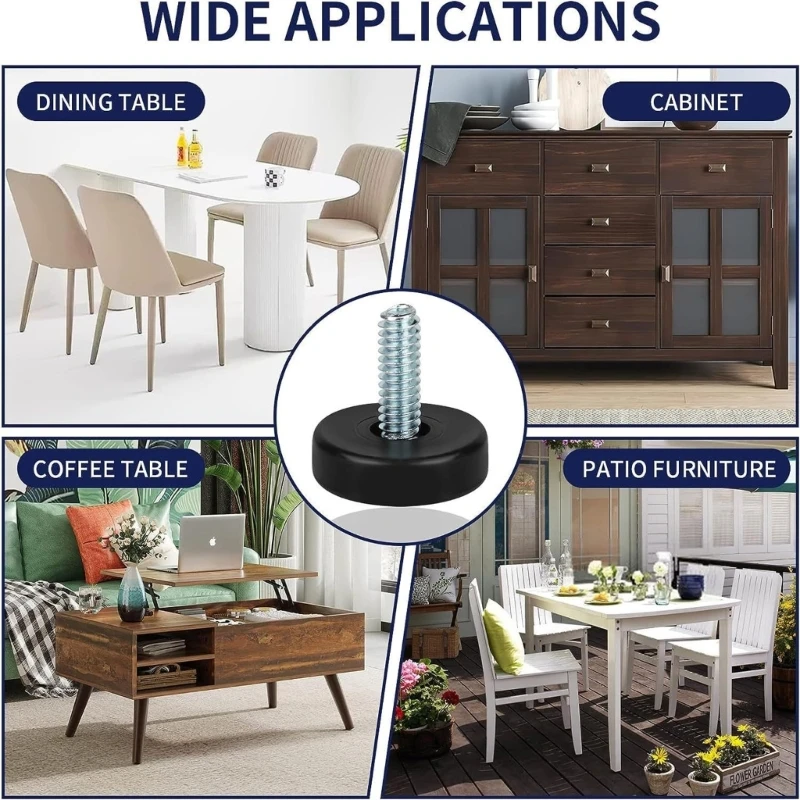 Мебельный балансирующий коврик для ног с резьбой и четырехугольной гайкой