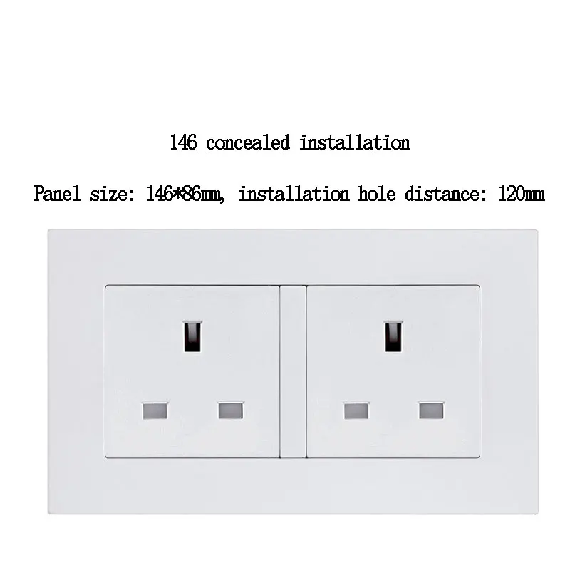 

86/146 Настенная скрытая белая розетка 13А, стандартная розетка Великобритании, розетка с быстрой зарядкой через USB Type-c и панель управления 1-местным переключателем
