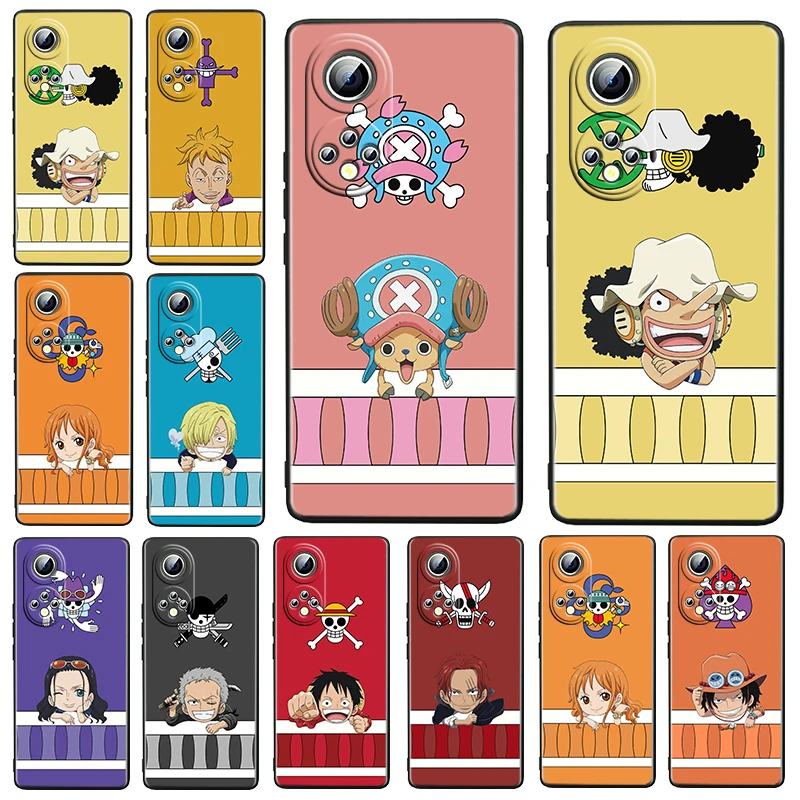 

Hot Anime One Piece Cute For Honor 60 50 30 20 20S Pro Plus 5G Magic3 Play5 5T Lite Soft Silicone Black Phone Case Fundas Cover