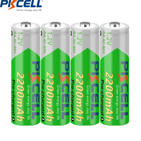 AA 2200 мАч перезаряжаемые батарейки NiMH, 2/4/8/12/20 шт