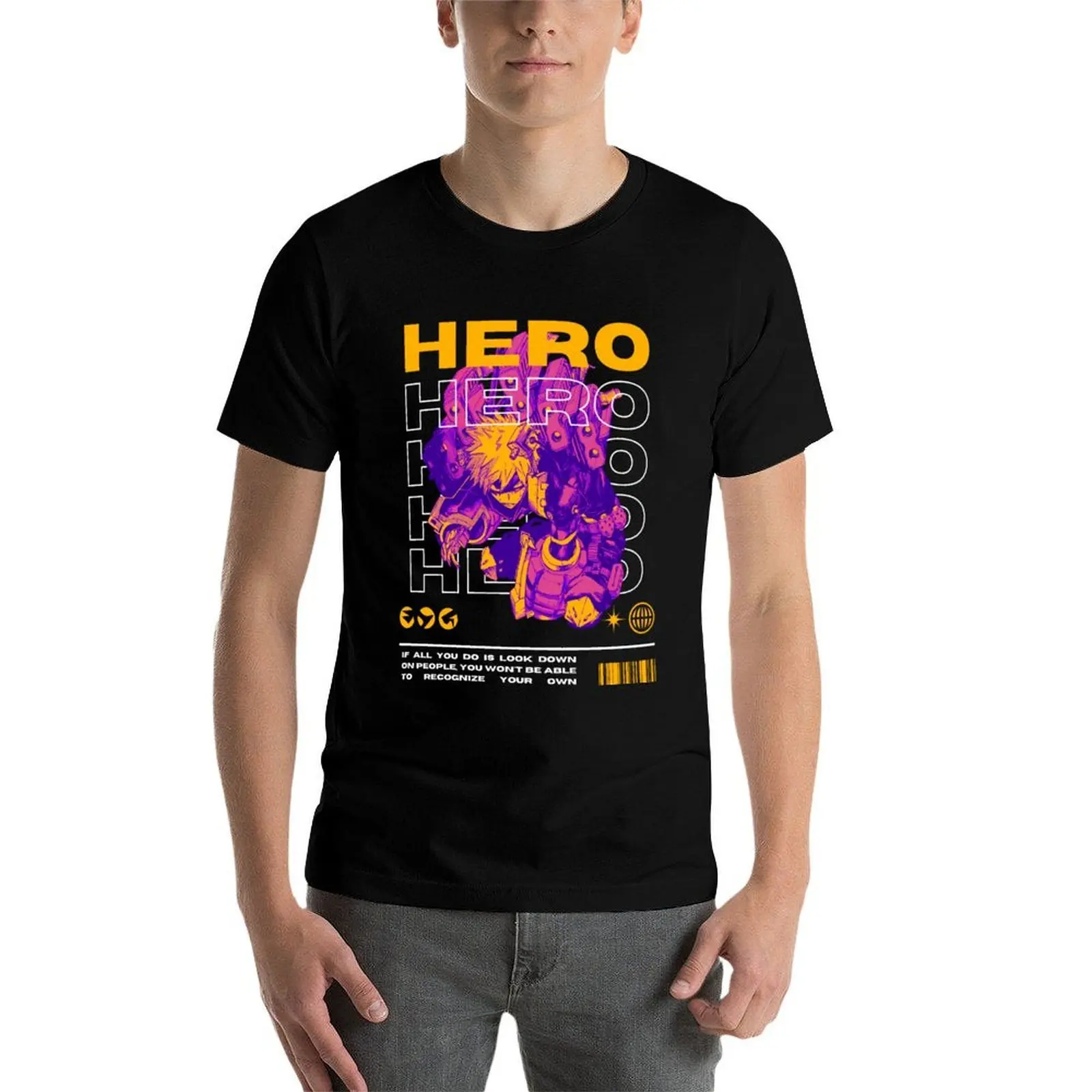 Фото Футболка Hero Bakugo V2, мужские хлопковые футболки с принтами, мужские футболки для мужчин, футболка №3