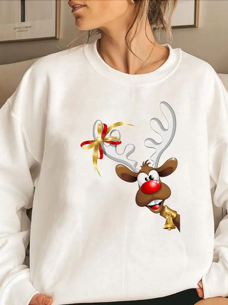 

Clothing Merry Christmas Lady Print Fashion Woman Hoodies Deer Cartoon Trend Cute Female Graphic Sweatshirts Women Pullovers