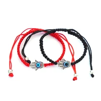 5 pieces lucky hamsa hand bule turkish eye bracelet red black string braided for handmade ethnic jewelry men women gift