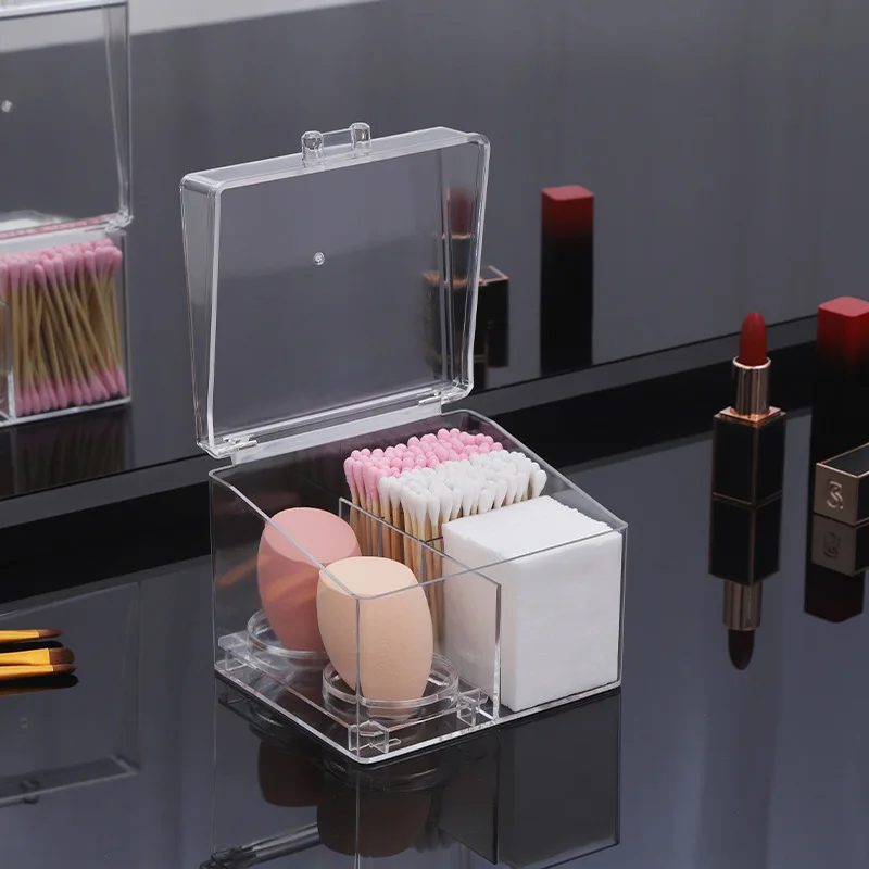 Портативный акриловый держатель для ватных тампонов прозрачный косметический