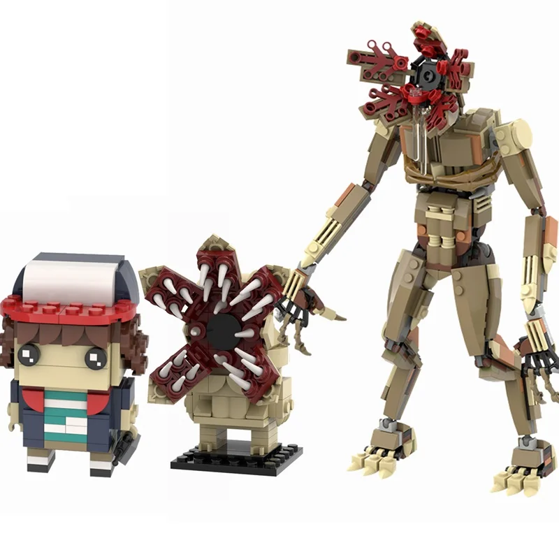 

BuildMOC Stranger Things TV Character Movie Dustin Demogorgon Monster Figures Brickheadz Model Building Blocks Toys for Children