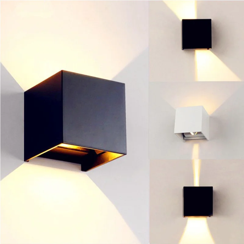Adjustable Mounted LED Wall Lamps Outdoor Waterproof IP65 Aluminum Lights up down Garden garden corrior arandela externa |