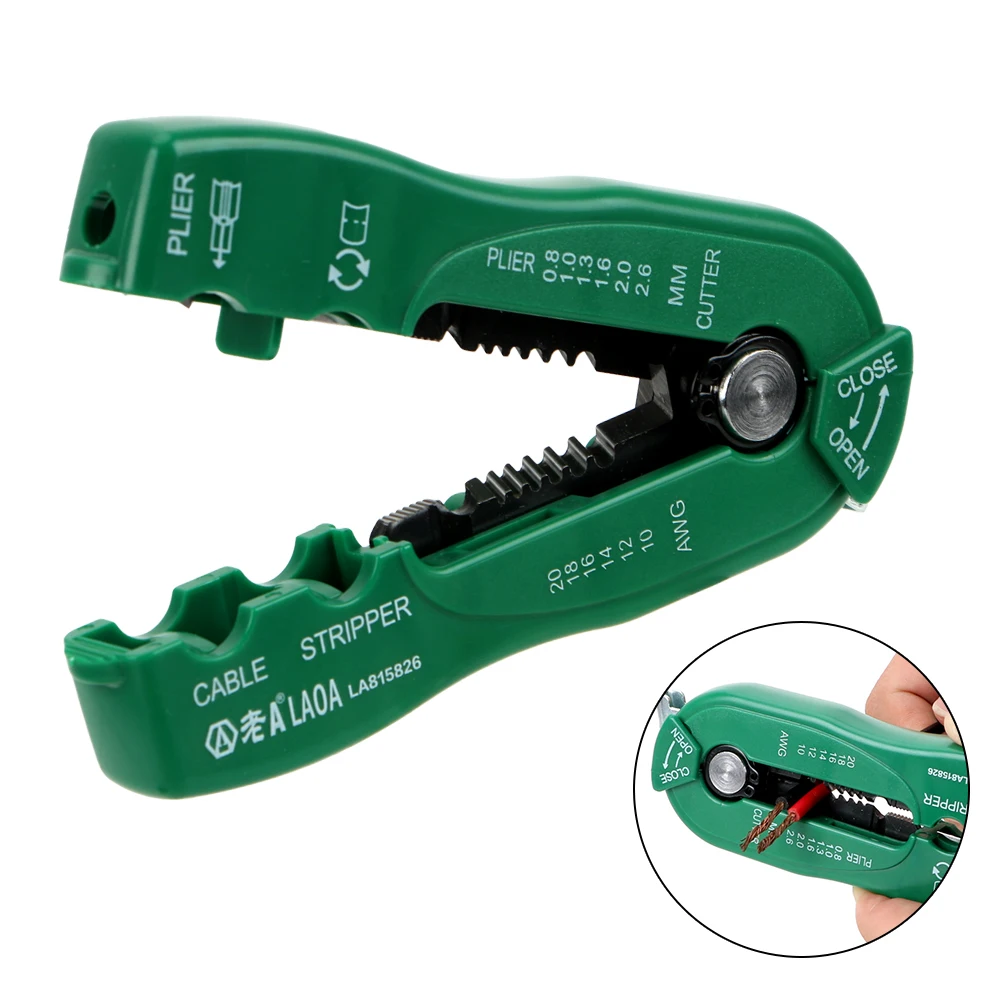 

DIYWORK Hand Tools Portable Wire Stripping Crimp Tool Suitable 0.8-2.6mm Multifunction Wire Cutter Cable Stripper