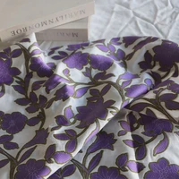 korean style beautiful purple cut flower woven embroidery plate flower blooming fashion fabric fabric diy plant flower