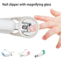 portable nail clipper with magnifying glass flip magnifier fingernail cutter for baby old man finger toe manicure pedicure tool