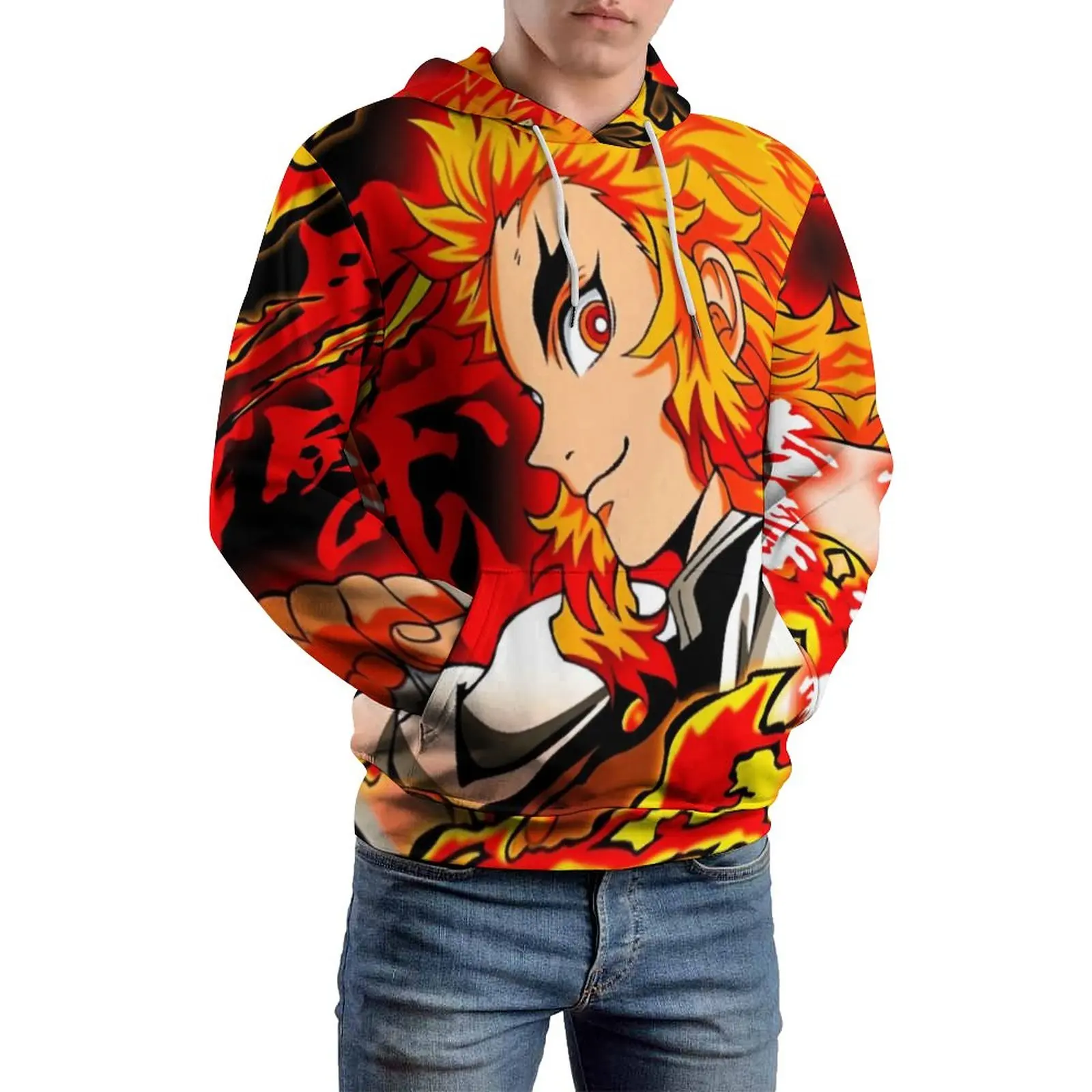 

Повседневные толстовки с капюшоном для пар, с изображением рассекающего демонов, с длинным рукавом