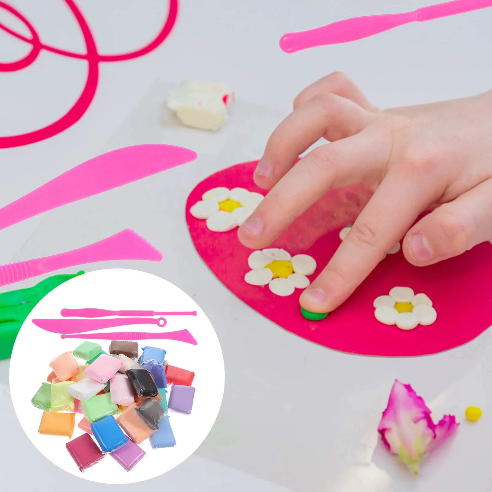 

Children's Clay Set DIY Crafts Kit Modeling Clays Toddler Light Foaming Polymer Air Dry