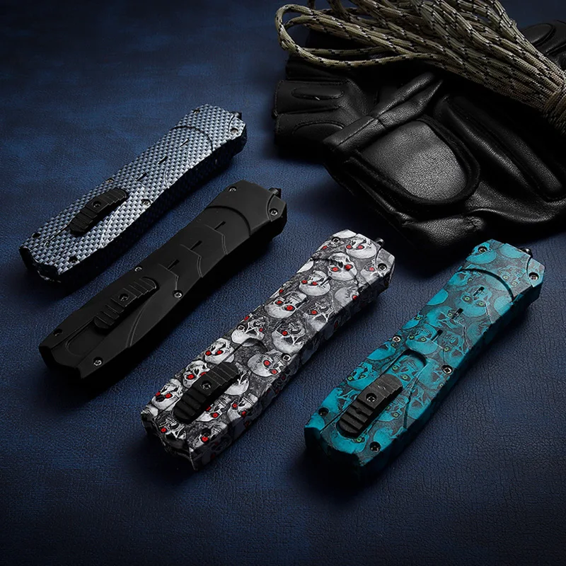 

Self-defense Window Broken Survival Tail Cone Folding Knife Handle Automatic Spring Outdoor Hunting Multi-Function Cutting Tool