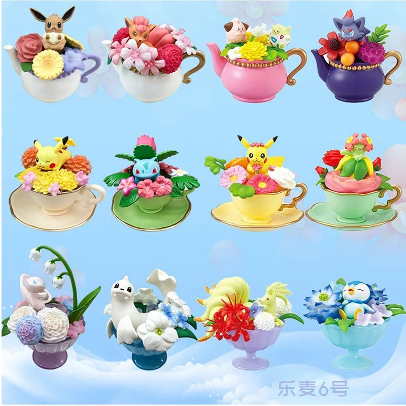 

Экшн-фигурки из аниме «Покемон», карманные монстры, Пикачу, Mewtwo, Eevee, кукла-эльф, цветочный горшок, игрушки, 6 шт.