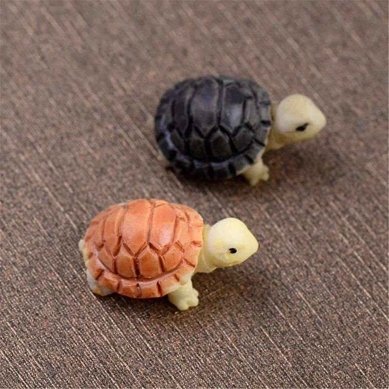 

2pcs Cute Mini Turtle Model Fairy Garden Mini Landscape Decorative Colors
