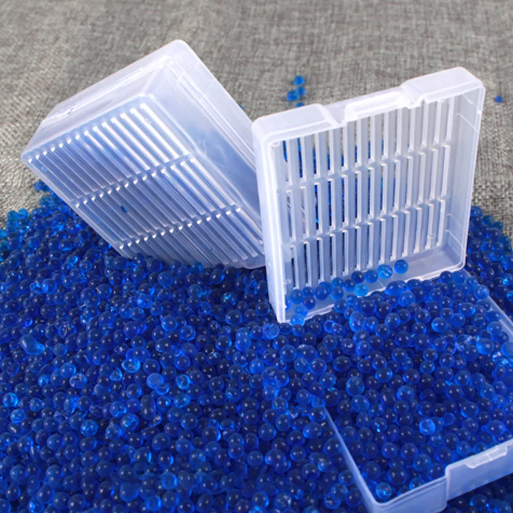 

1Pcs Silica Gel Box Reusable Blue Silicagel Moisture Absorb Beads Absorbent Desiccant Box Color Changing Indicating