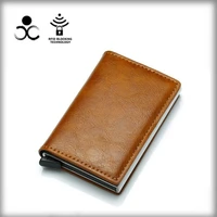 brand top quality wallet men money bag mini purse male vintage automatical aluminium rfid card holder wallet small smart wallet