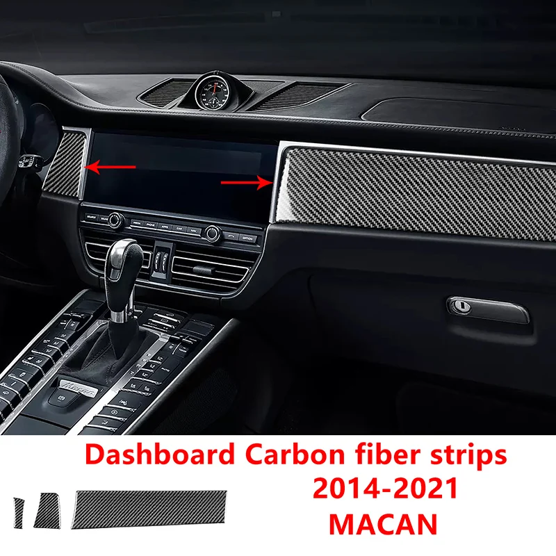 Dashboard Panel Decoration Patch Carbon Fiber Car Stickers For 2014-2021 Porsche Macan Interior Accessories