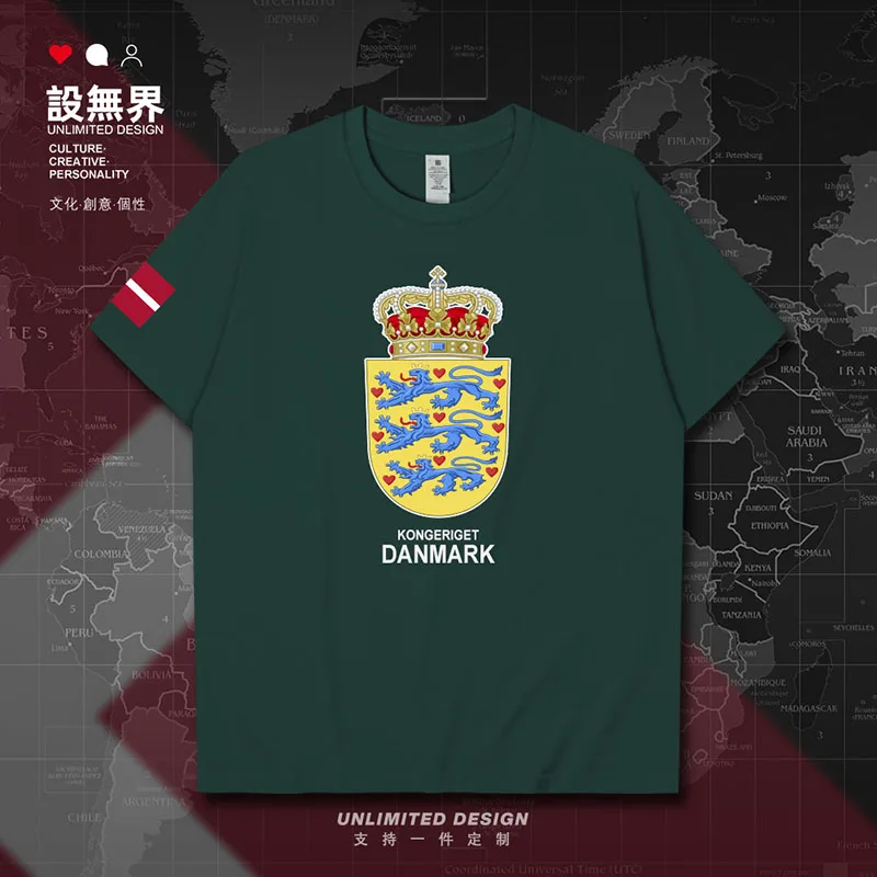 Denmark Danish DNK mens t shirt Short-sleeved white tees men's Short Sleeve printed cotton sporting t-shirt new summer clothes