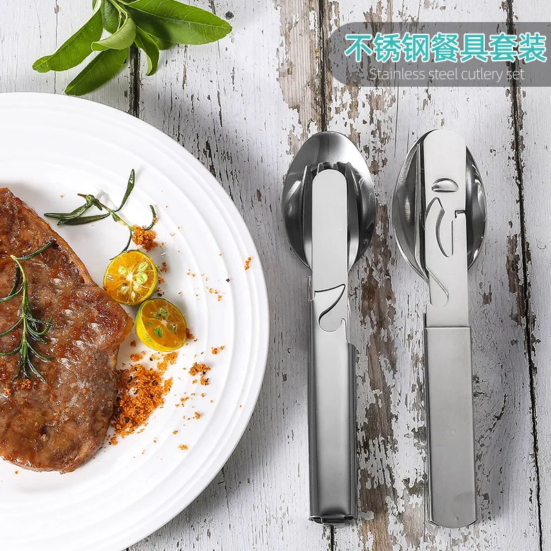 4 шт.Портативный набор столовых приборов Набор столовой посуды Нож из