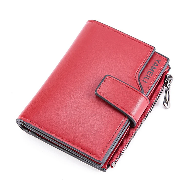 Fashion Men's Short Wallet PU Leather Women Coin Purse Card Holder Ladies Handbag For Female