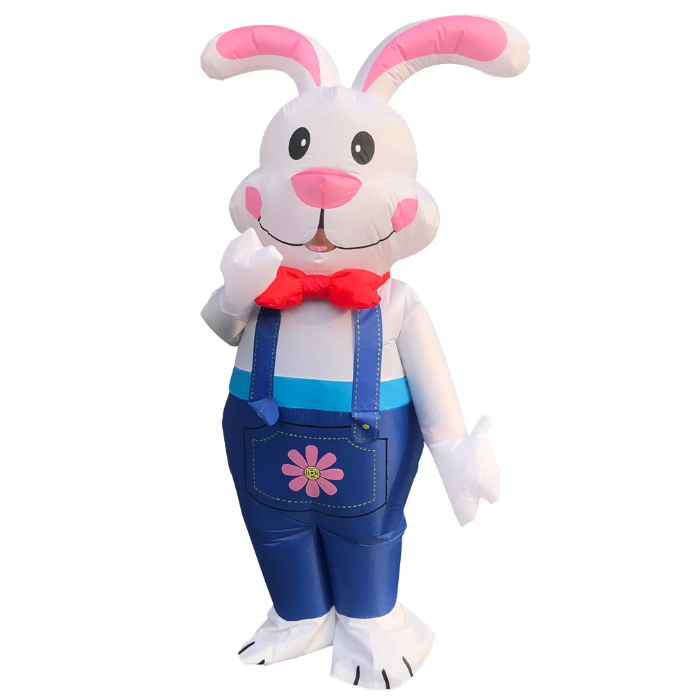 Easter Bunny Inflatable Costumes Adult Halloween Cosplay Costumes Blow Up Rabbit Role Play Disfraz Fancy Party Dress Man Woman