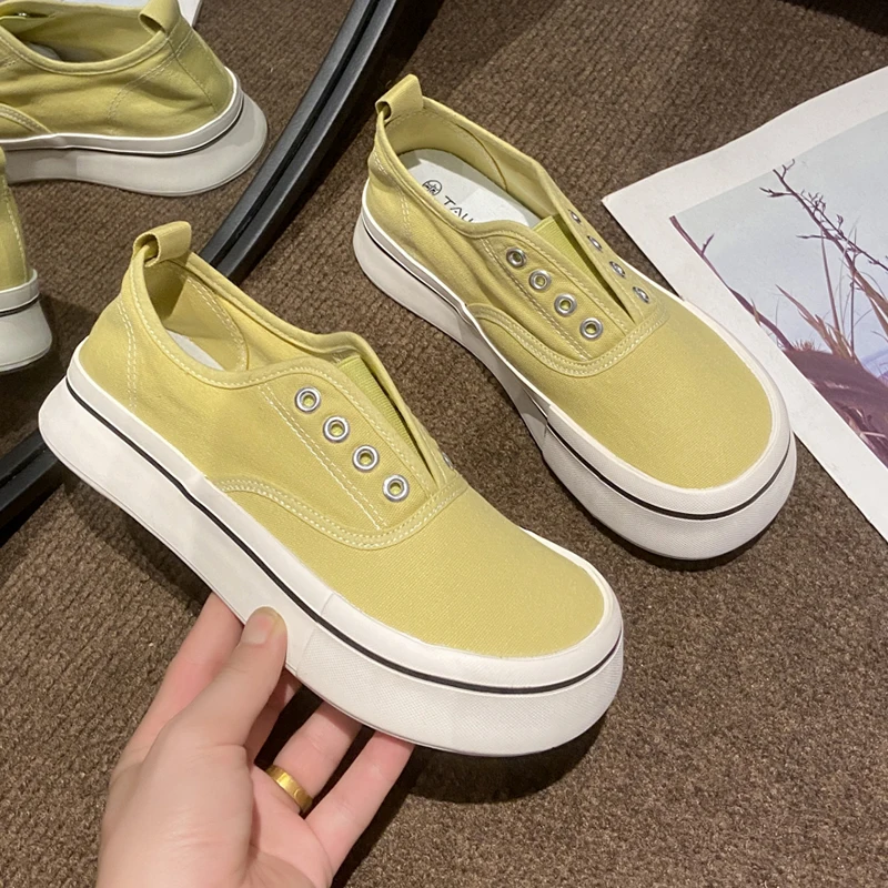 

Кеды женские прогулочные, холщовые кроссовки на платформе, лоферы, Вулканизированная подошва, повседневная спортивная обувь для бега, осень 2023