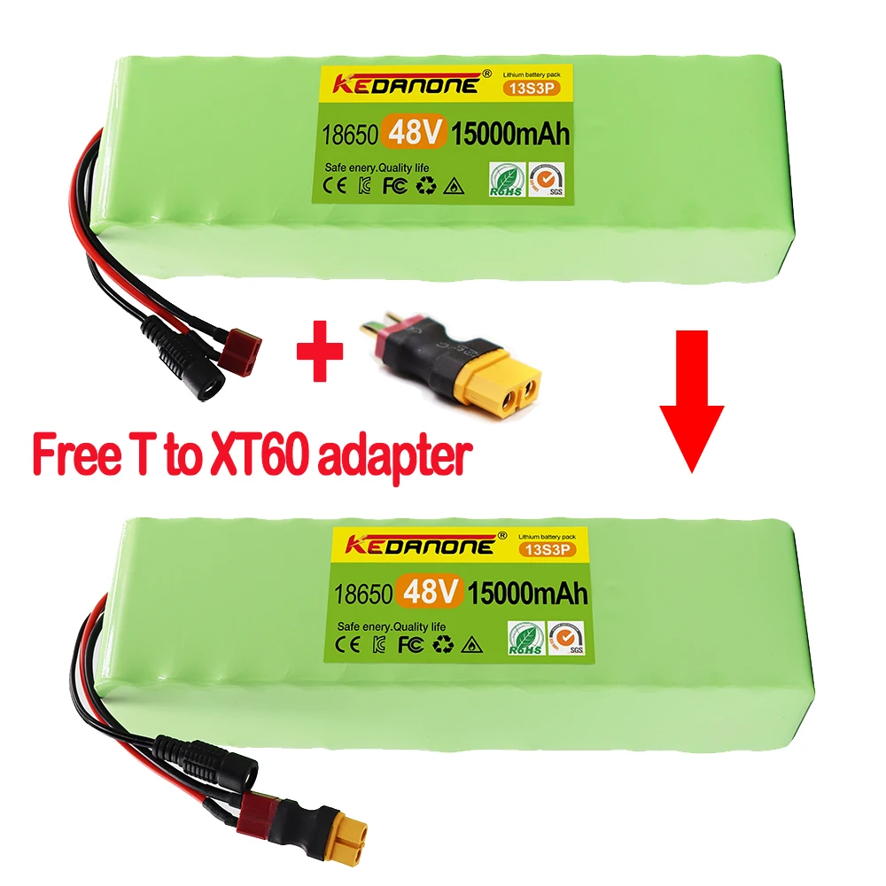 

2022 New 48V 15000mAh 28000mAh 1000w 13S3P XT60 For 54.6v E-bike Electric bicycle Scooter