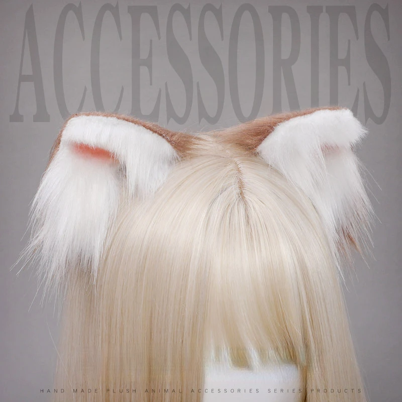 

Японский плюшевый головной убор кошачьи уши лисы аксессуары ручной работы заколка для волос в форме животных праздничные аксессуары