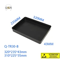 q tr30 b esd conductive tray black rectangle antistatic packing plate for electronic workshop