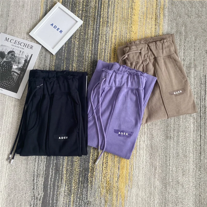 

Men Women 1:1 High Quality Crimping Tape Ader printing Adererror Sweatpants Trousers 2021ss ADER ERROR Mask Pants