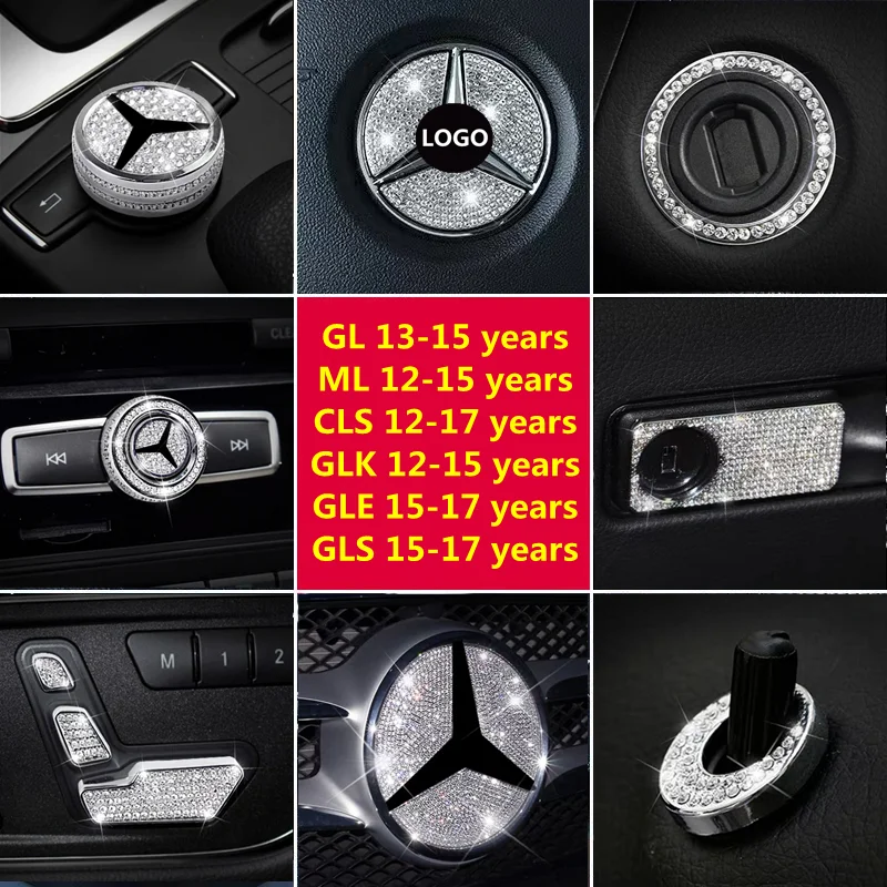 สำหรับ Mercedes Benz GLK GLS GLE CLS ML W164 W167 X204 W218 W166พวงมาลัย Trim เพชรภายใน Trim patch อุปกรณ์เสริม
