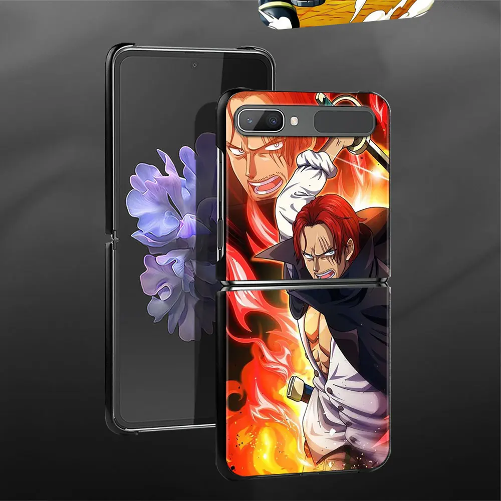 One Piece Red Haired Luffy For Samsung Flip4 ZFlip Z Flip3 5G Flip ZFlip4 ZFlip3 Black Phone Cover Hard PC images - 6