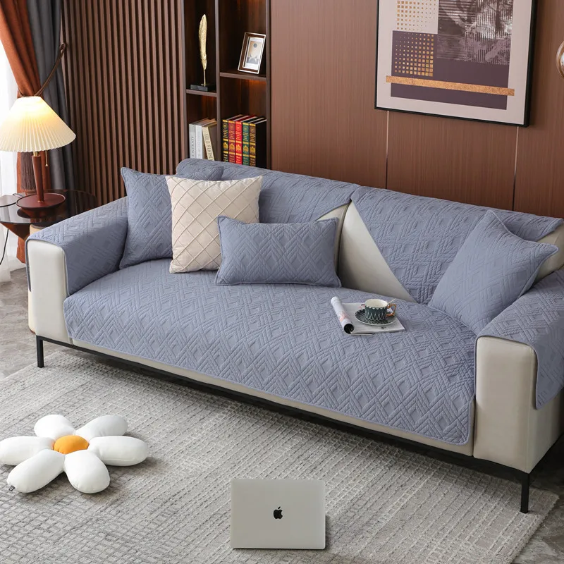 

Four seasons pure cotton sofa cushion solid color sofa cushion modern thickening non-slip cotton fabric sofa cushion