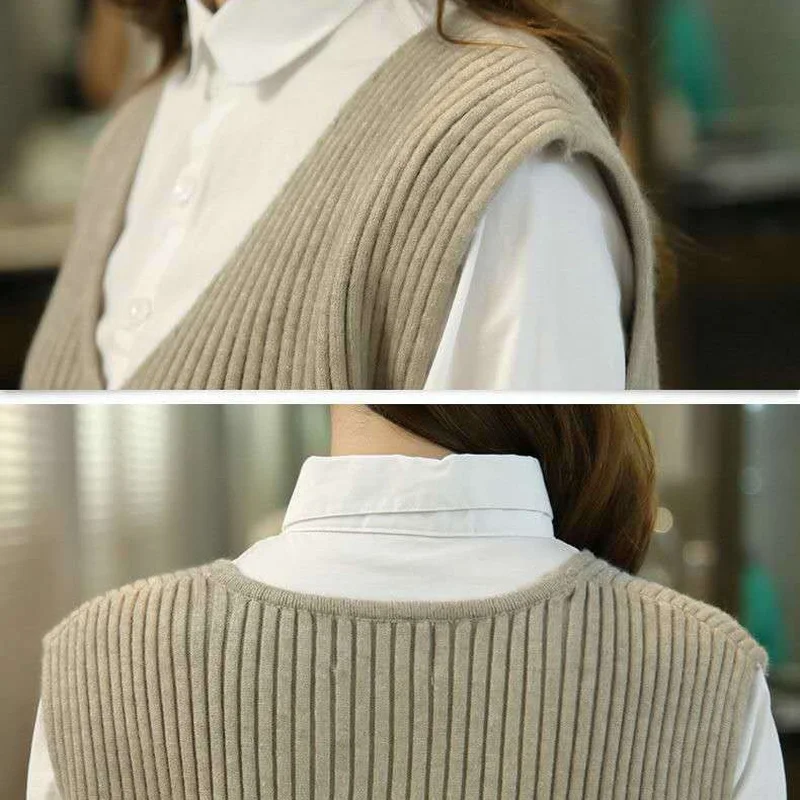 Женский свитер жилет горячая Распродажа v-образный вырез нежный дизайн с Боковым