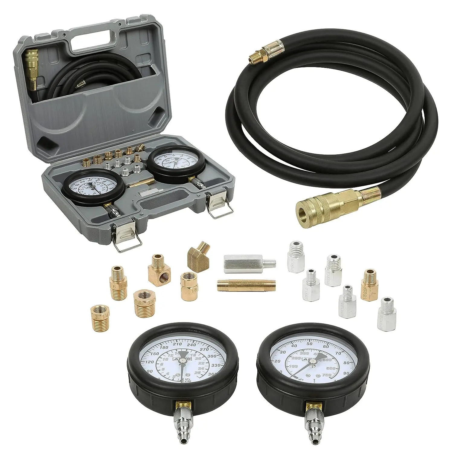 

\u2013 Master Engine and Transmission Oil Pressure Test Set \u2013 High and Low Pressure Gauges for Testing Transmission and Eng