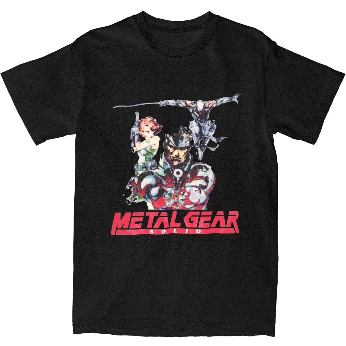 MGS1 футболка со змеей мужская забавная хлопковая Y2K летняя в стиле хип-хоп с