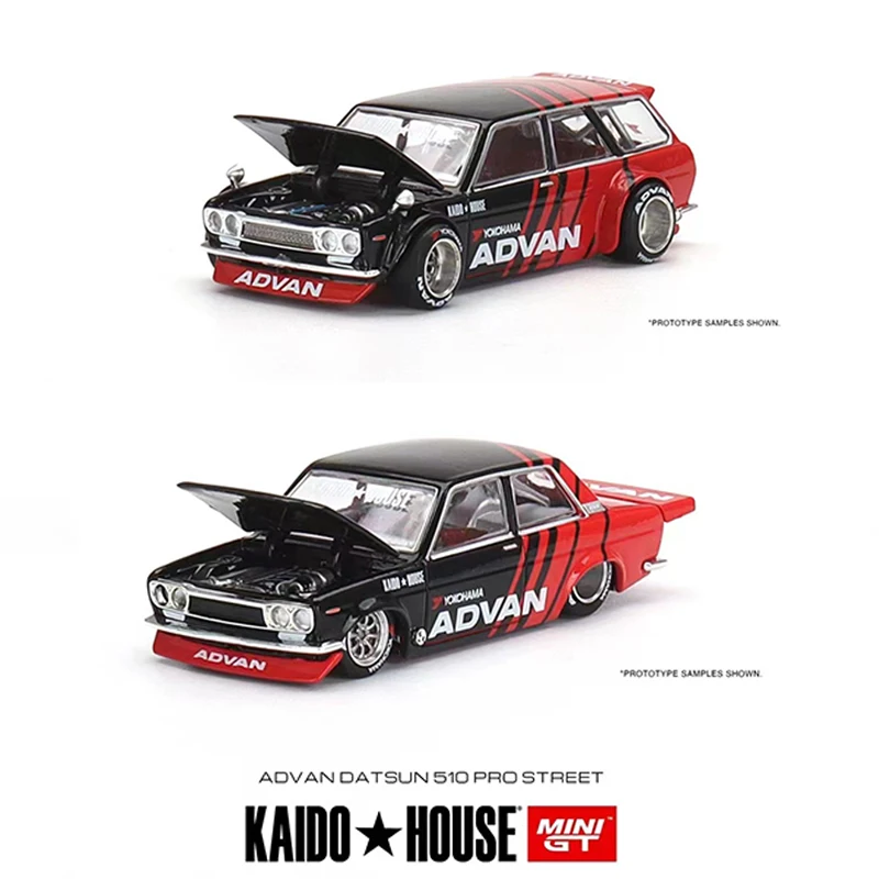 

MINI GT+Kaido House 1:64 Model Car Datsun 510 Pro Street Wagon Alloy Diecast Vehicle - Advan Coating