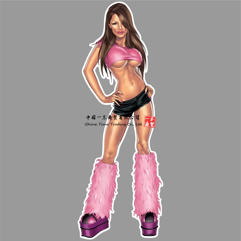 

Pinup Girl Sticker Decal Cute Busty Brunette Sexy Legs Boobs Cute Playboy Street Fighter Kanjo for YODA vinyl sticker