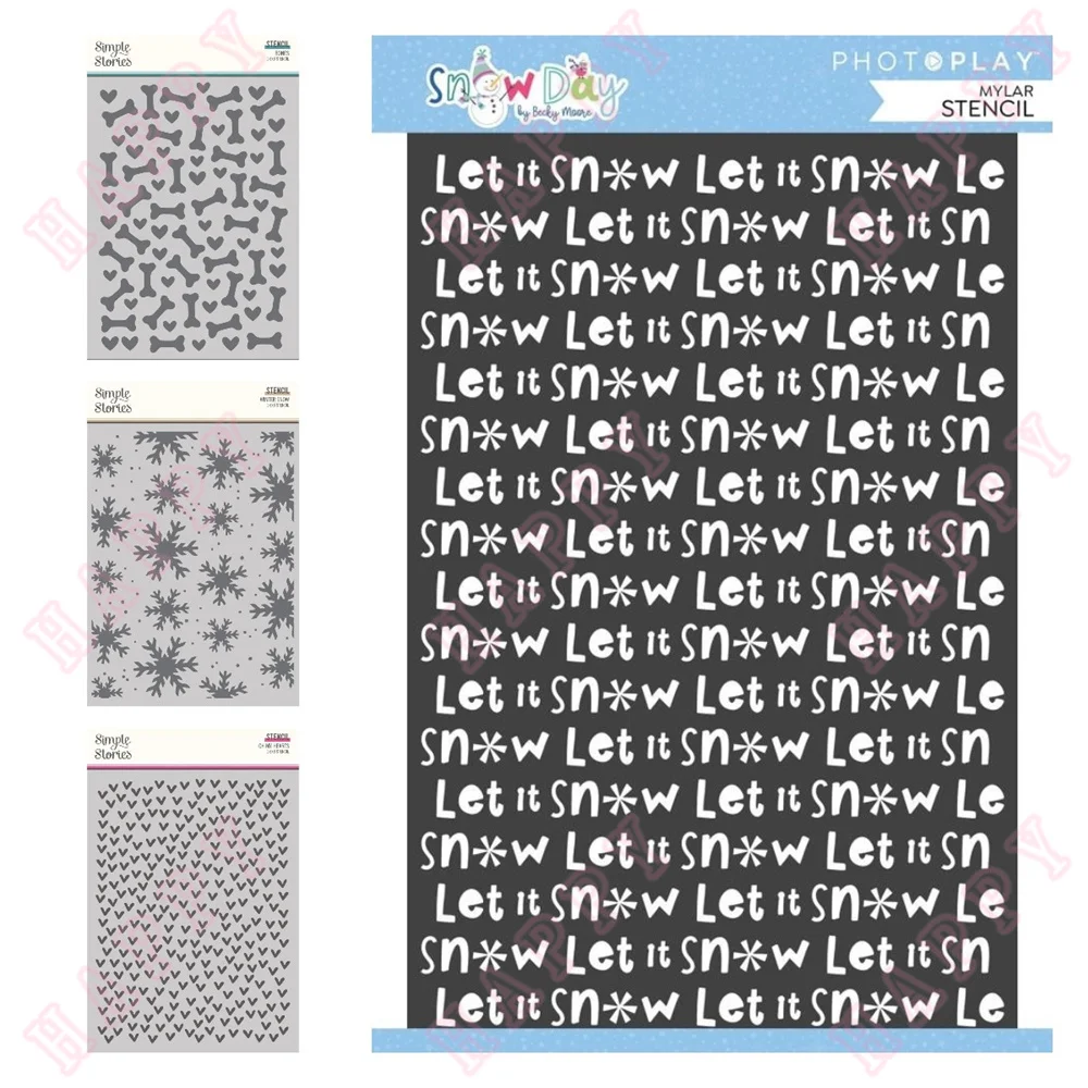 

Plastic Stencil Vintage Winter Pet Shoppe Dog Bones Diary Scrapbooking Photo Album Decoration Craft Engraving Embossing Template