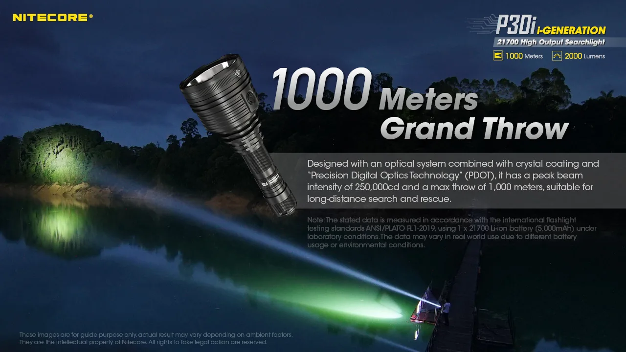 Оригинальный фонарик NITECORE P30i использует CREE XHP35 HI светодиодный 2000 люмен