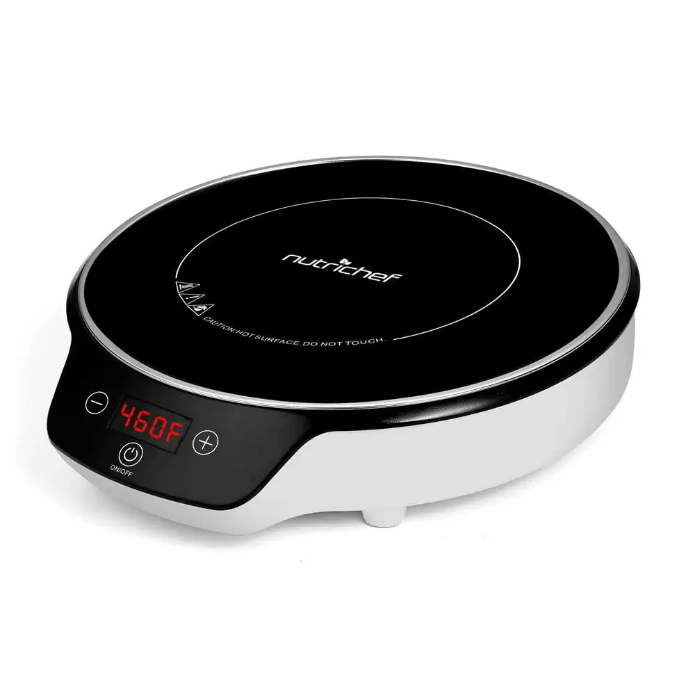Portable Single Burner Cooktop - Electronic Plug-in, Flameless Burner Design with Digital Display, 17 Temperature Range