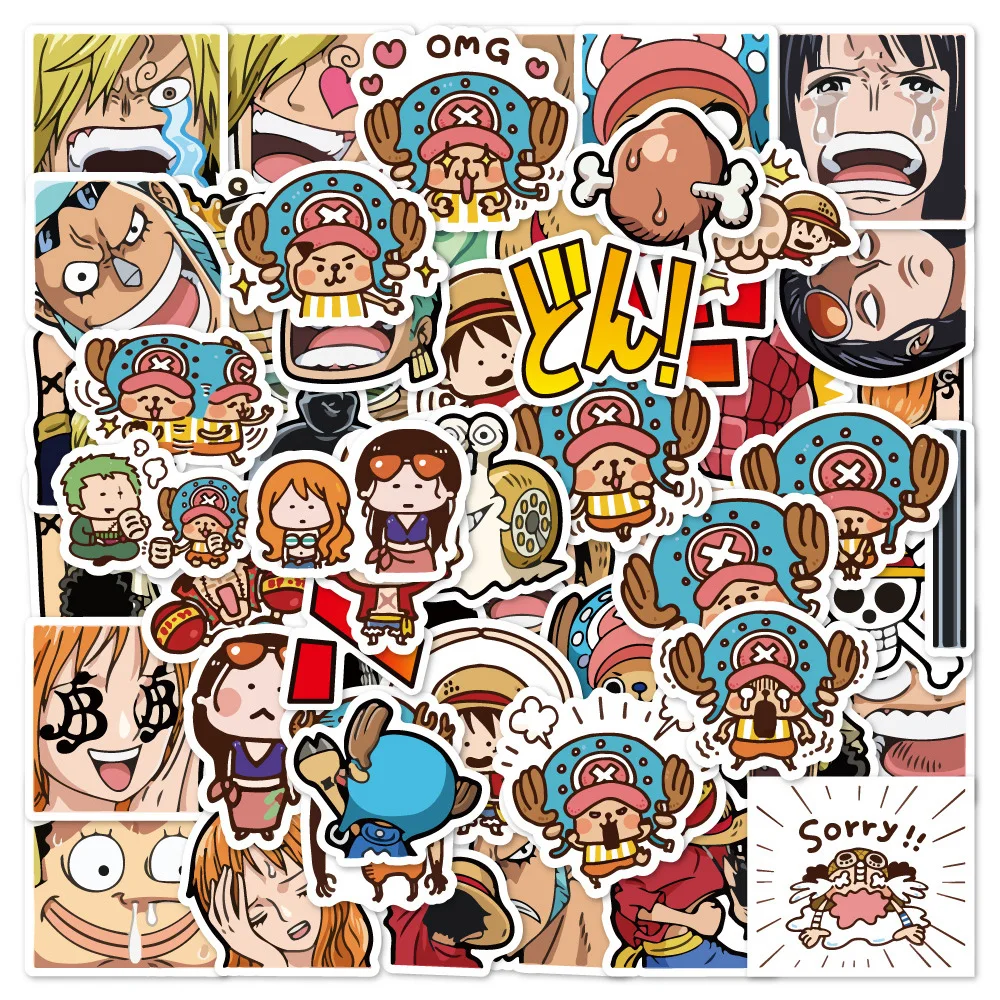 

100pcs ONE PIECE Anime Stickers Monkey D. Luffy Zoro Nami Cartoon Decals Waterproof Graffiti Cool Kids Sticker Toys Gift