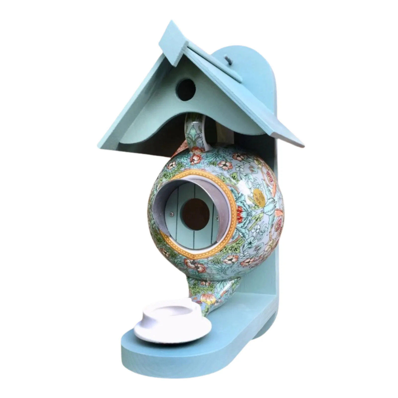 

Teapot Birdhouse And Bird Feeder Polychrome Decorative Hummingbird Feeder For Outsides Wild Bird Feeders For Outdoor Garden