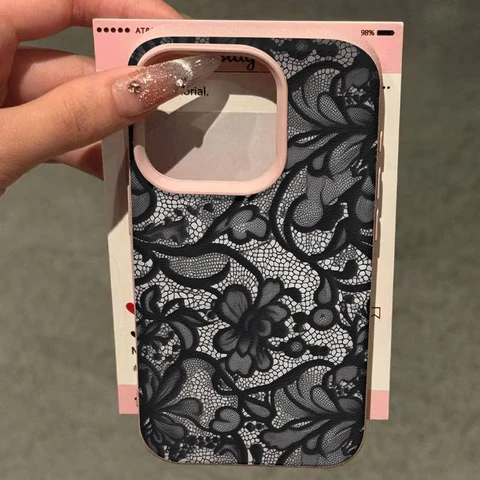 Чехол для телефона с сексуальным кружевным узором для iPhone 17 17Air 16 15 14 Plus 13 12 11 17 Pro Max 16 Plus, силиконовый чехол-бампер Funda