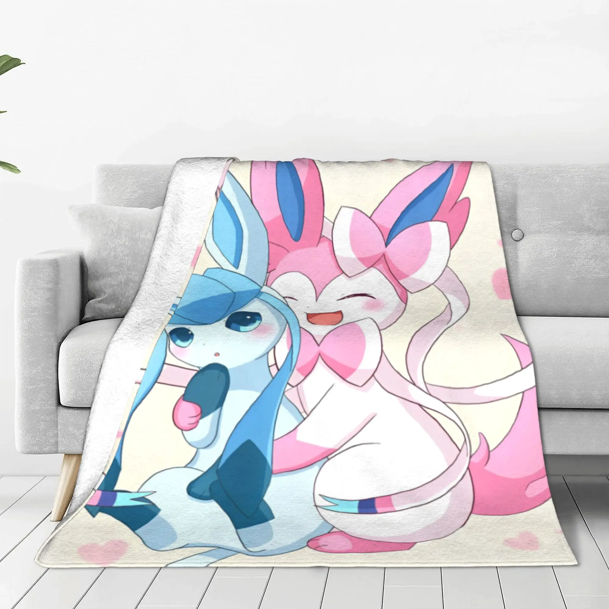 Одеяло с изображением Покемона аниме Sylveon Eevee фланелевое одеяло героями