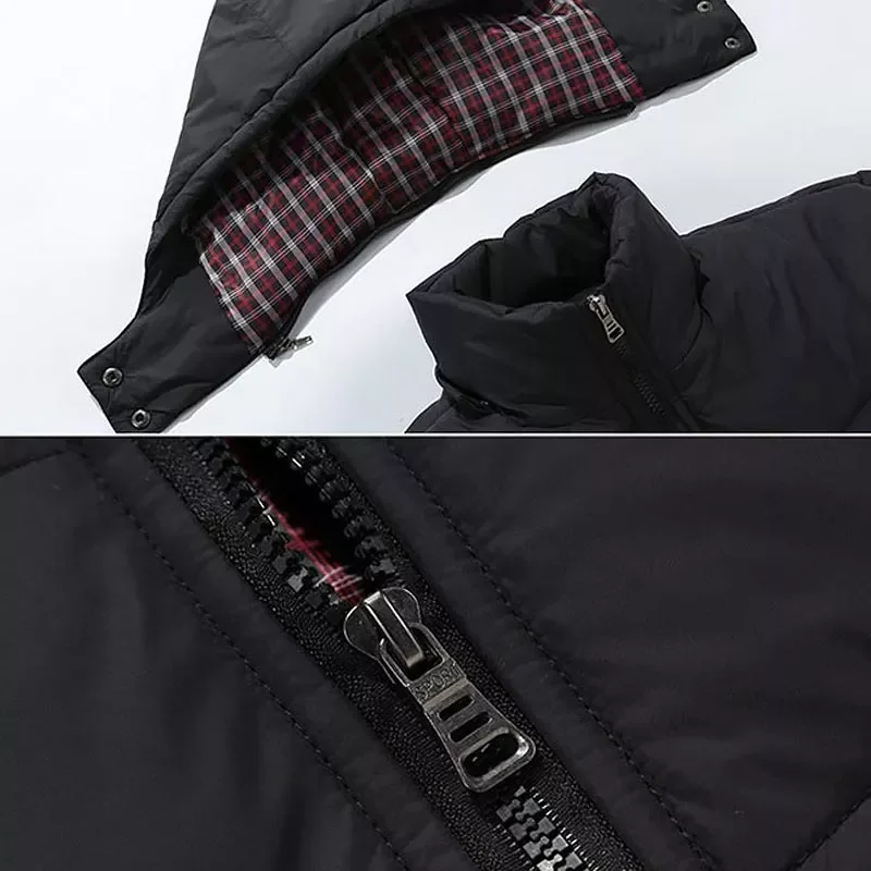 fur collar zipper parkas men winter 2022 new thickened warm detachable hat winter jackets men coat  men clothes