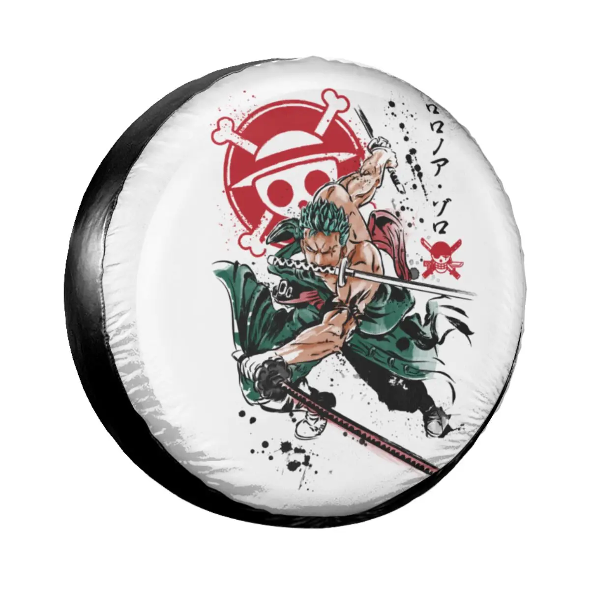 

Pirate Hunter Zoro Spare Tire Cover for Suzuki Mitsubish Anime One Piece Waterproof Car Wheel Covers 14" 15" 16" 17" Inch