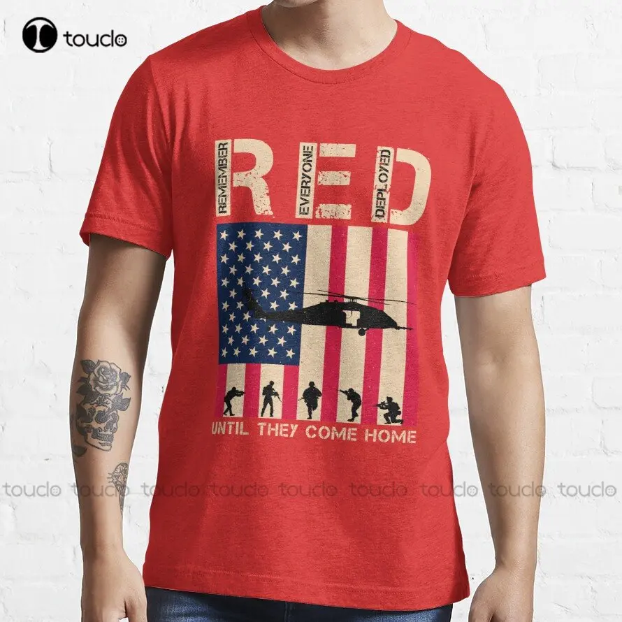 

Red Friday Remember Everyone Deployed Us Flag Military Veteran Trending T-Shirt Men'S Shirts Xs-5Xl Custom Gift Make Your Design